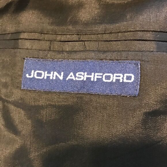 John Ashford Mens Sport Coat SZ 40 Short black/tan Tweed Officecorp Business - Picture 5 of 6